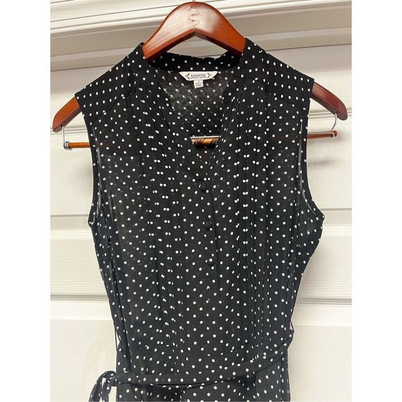 Nanette LePore Black Sheer Polka Dot Sleeveless Swing Dress sz 4 EUC - Picture 1 of 8